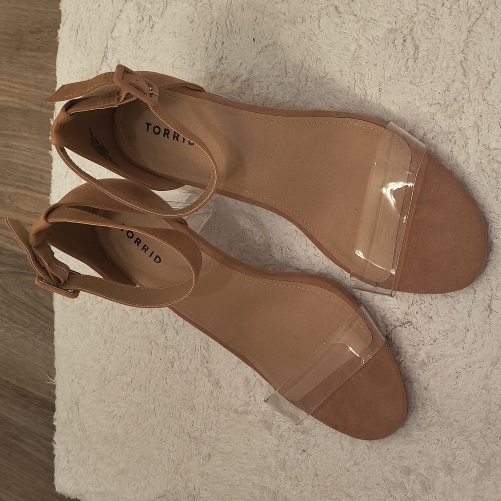Torrid Nude Ankle Strap Heels